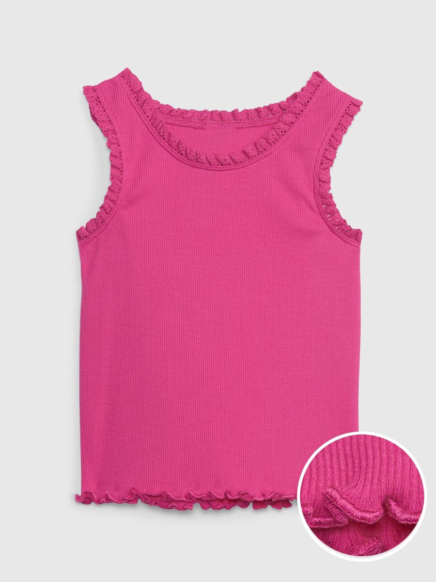Ribbed tank top with lace Newborn Boy_2