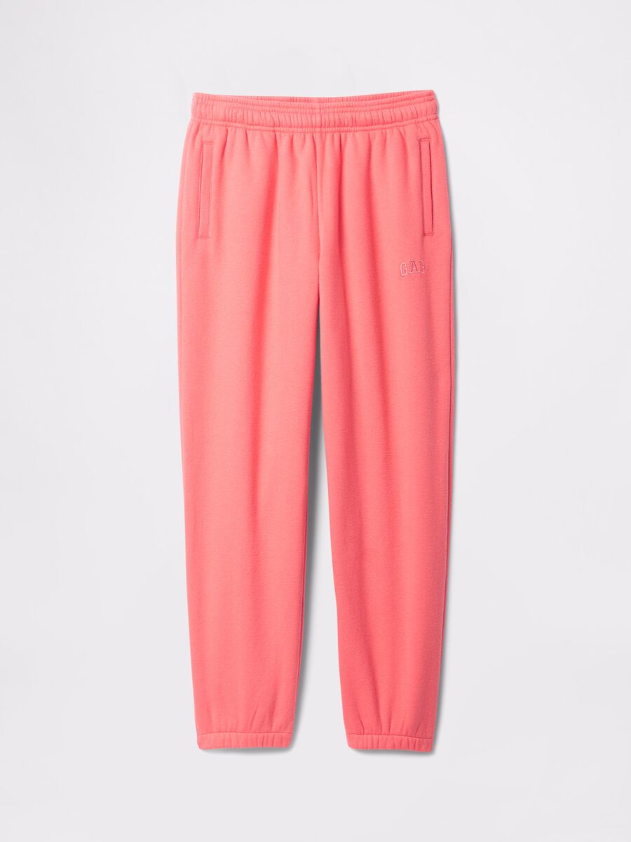 Pantaloni jogger rosa in misto cotone Bambina_3
