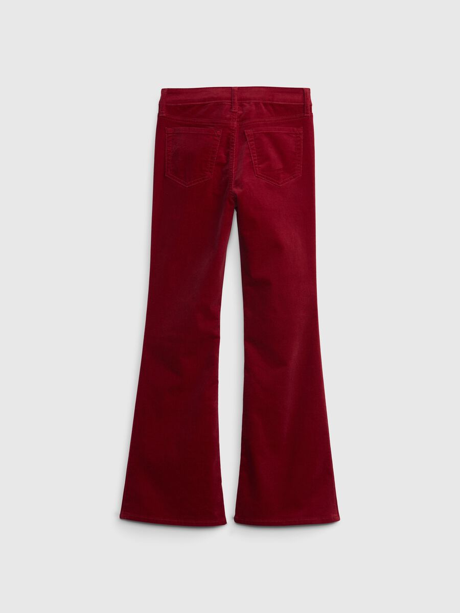 Flare-fit velvet trousers Girl_3
