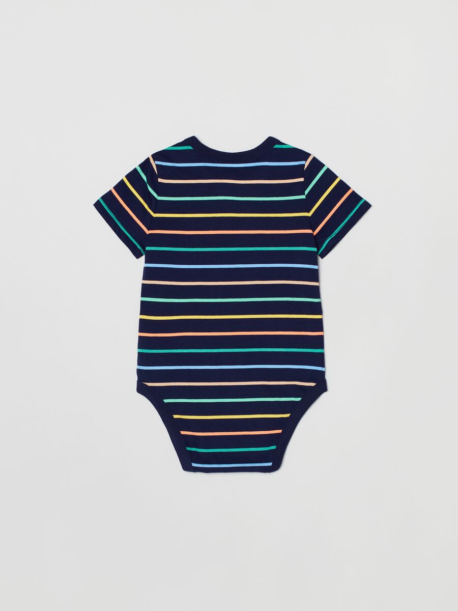 Cotton bodysuit with striped pattern Newborn Boy_1