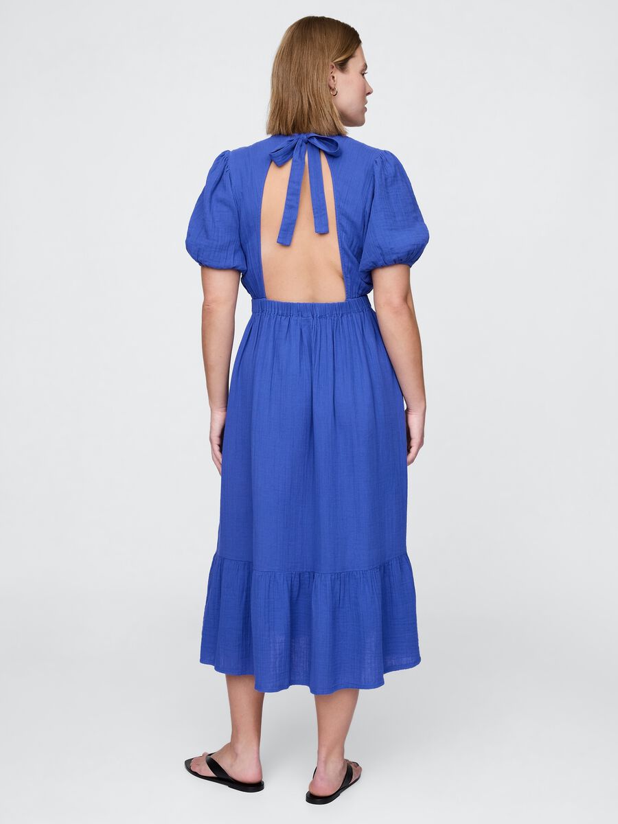 Abito midi blu a maniche corte Woman_5