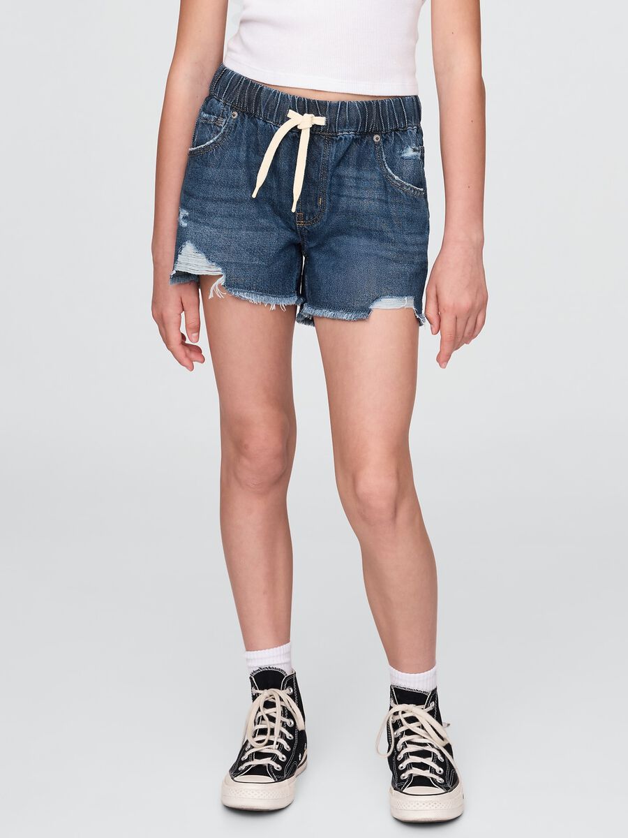 Shorts in denim Bambina_1