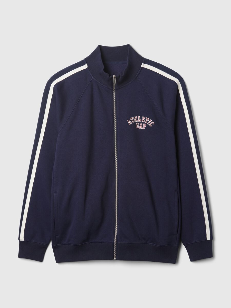 Full-zip con bande rigate ricamo logo Athletic Uomo_4
