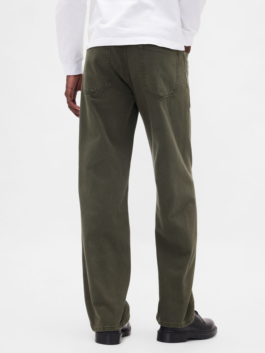 Pantaloni verde in cotone Uomo_2