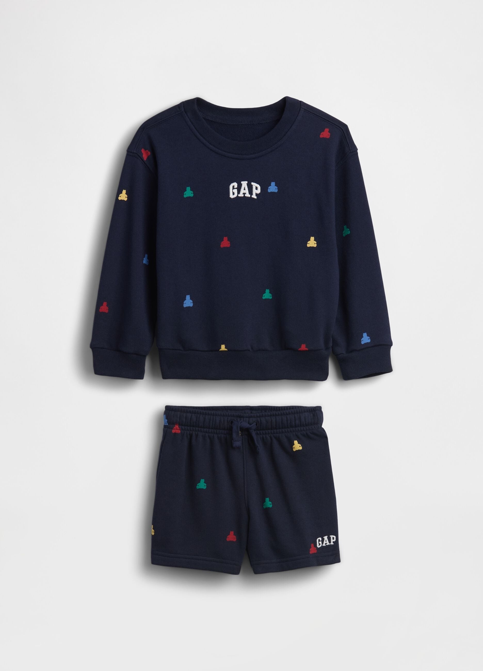 Set felpa e shorts in misto cotone con logo GAP