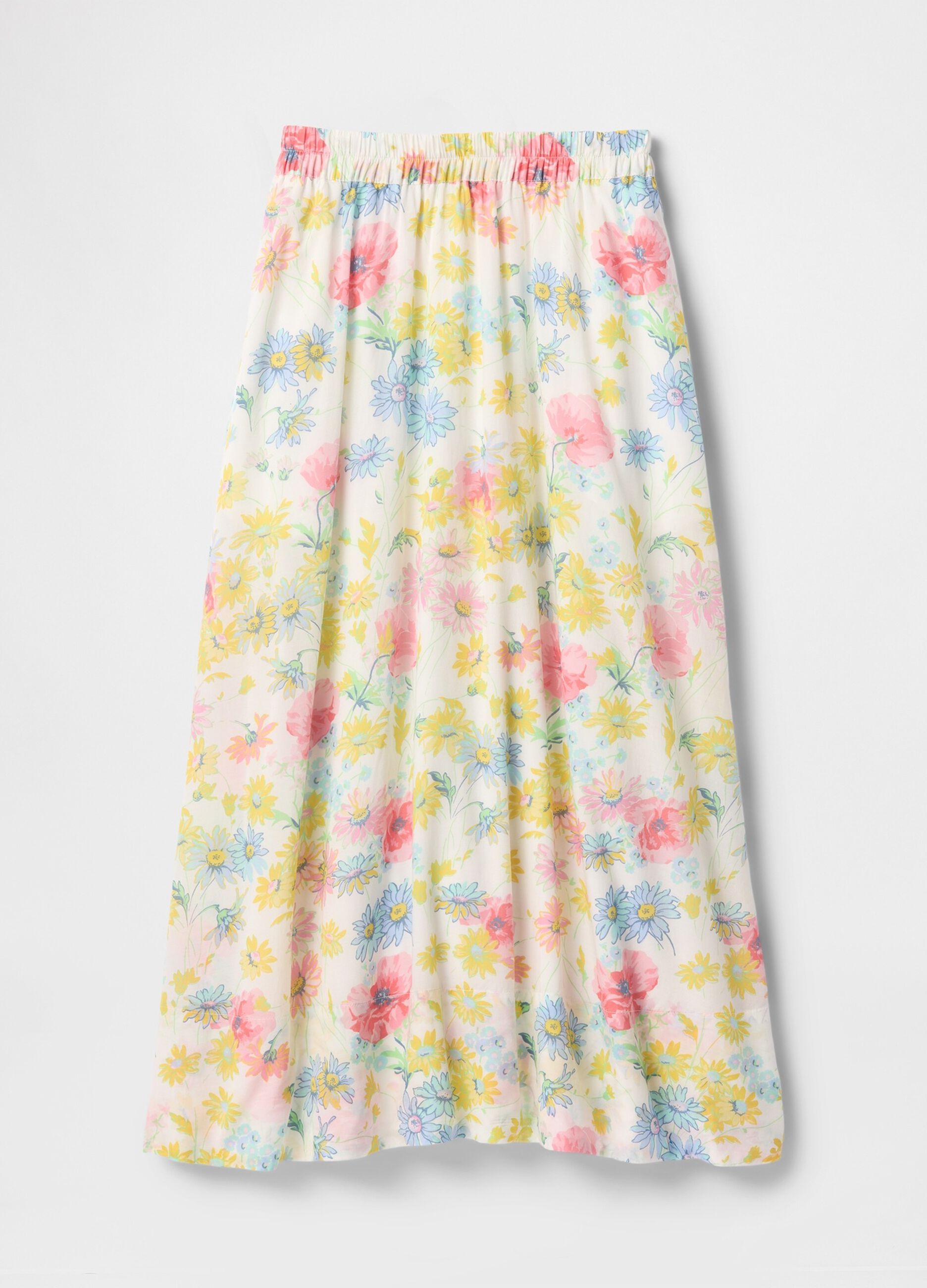 Gonna midi a fiori multicolor in misto viscosa e cotone_4
