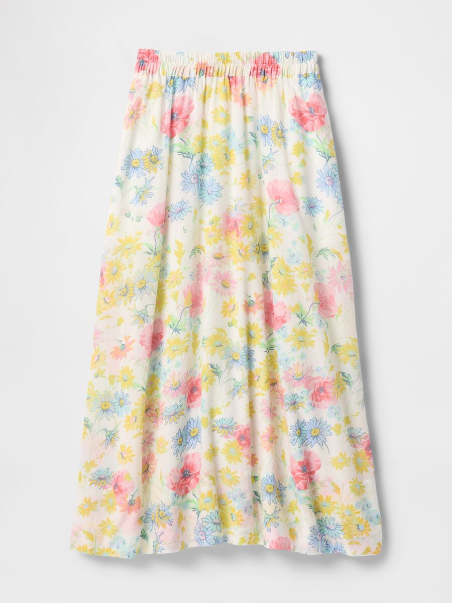 Multicolor floral midi skirt in viscose and cotton blend Woman_4