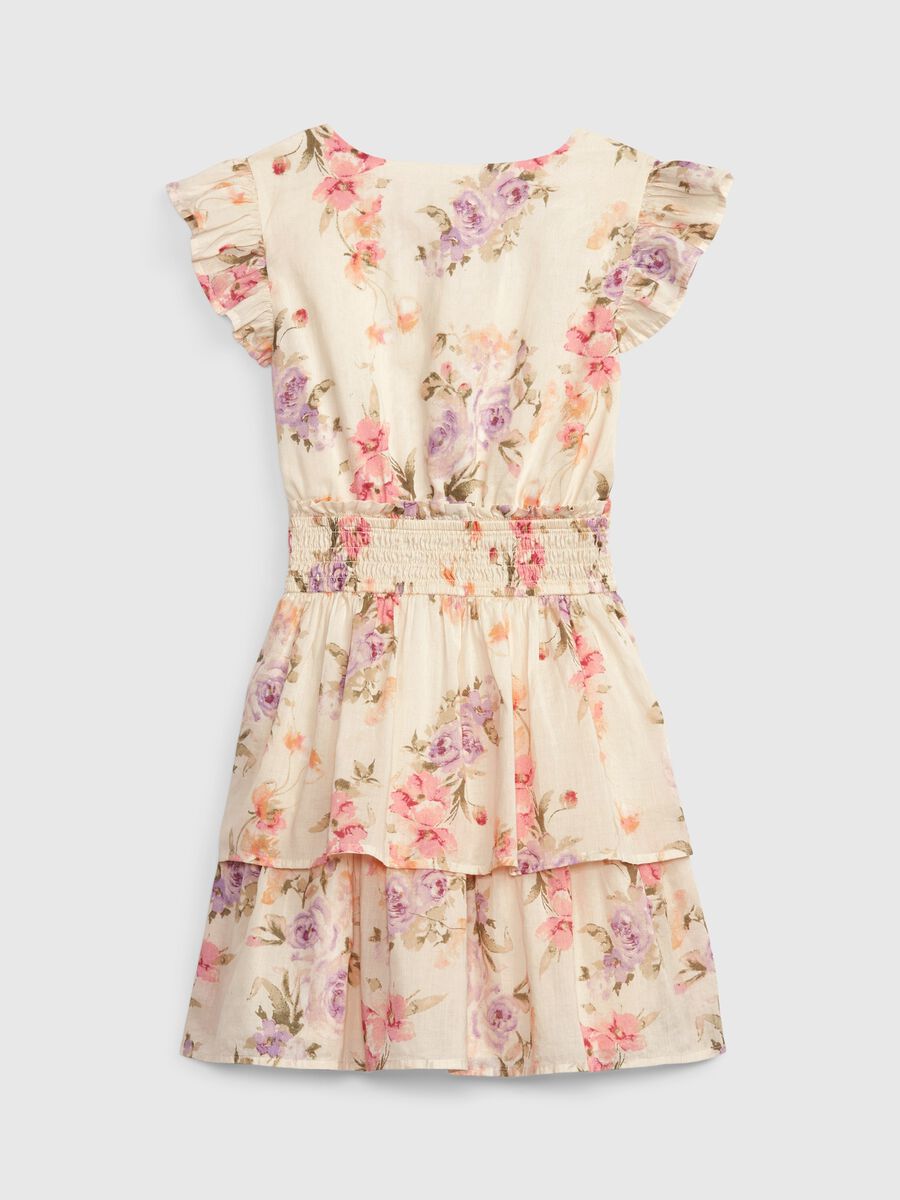 Floral dress in cotton with flounce Girl_3