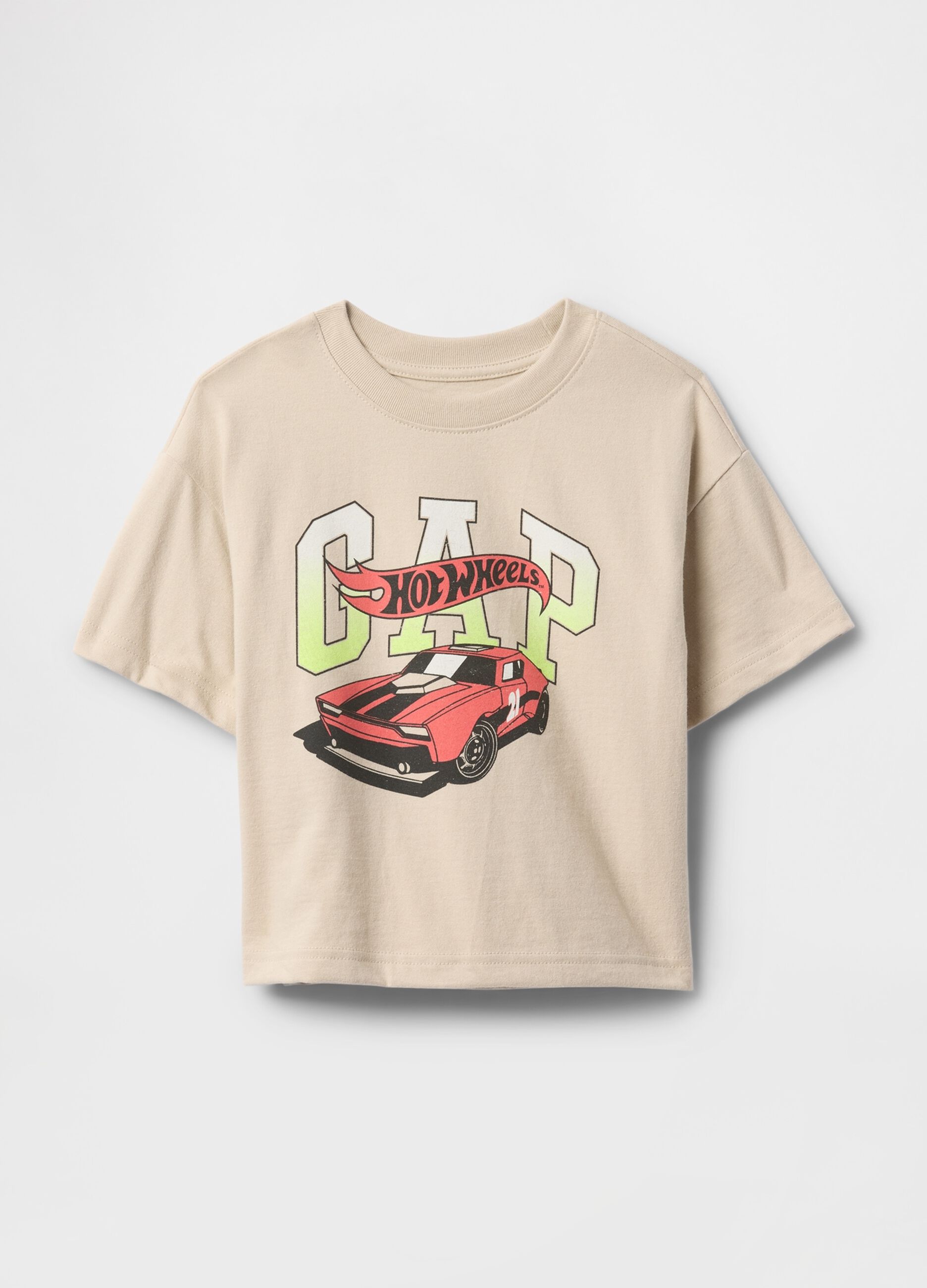 T-shirt beige con fantasia Hot Wheels
