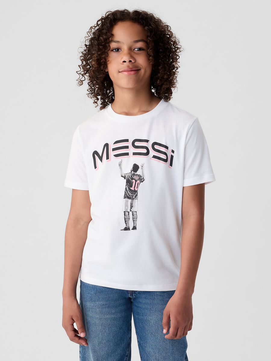 T-shirt in cotone con stampa Messi Unisex_1