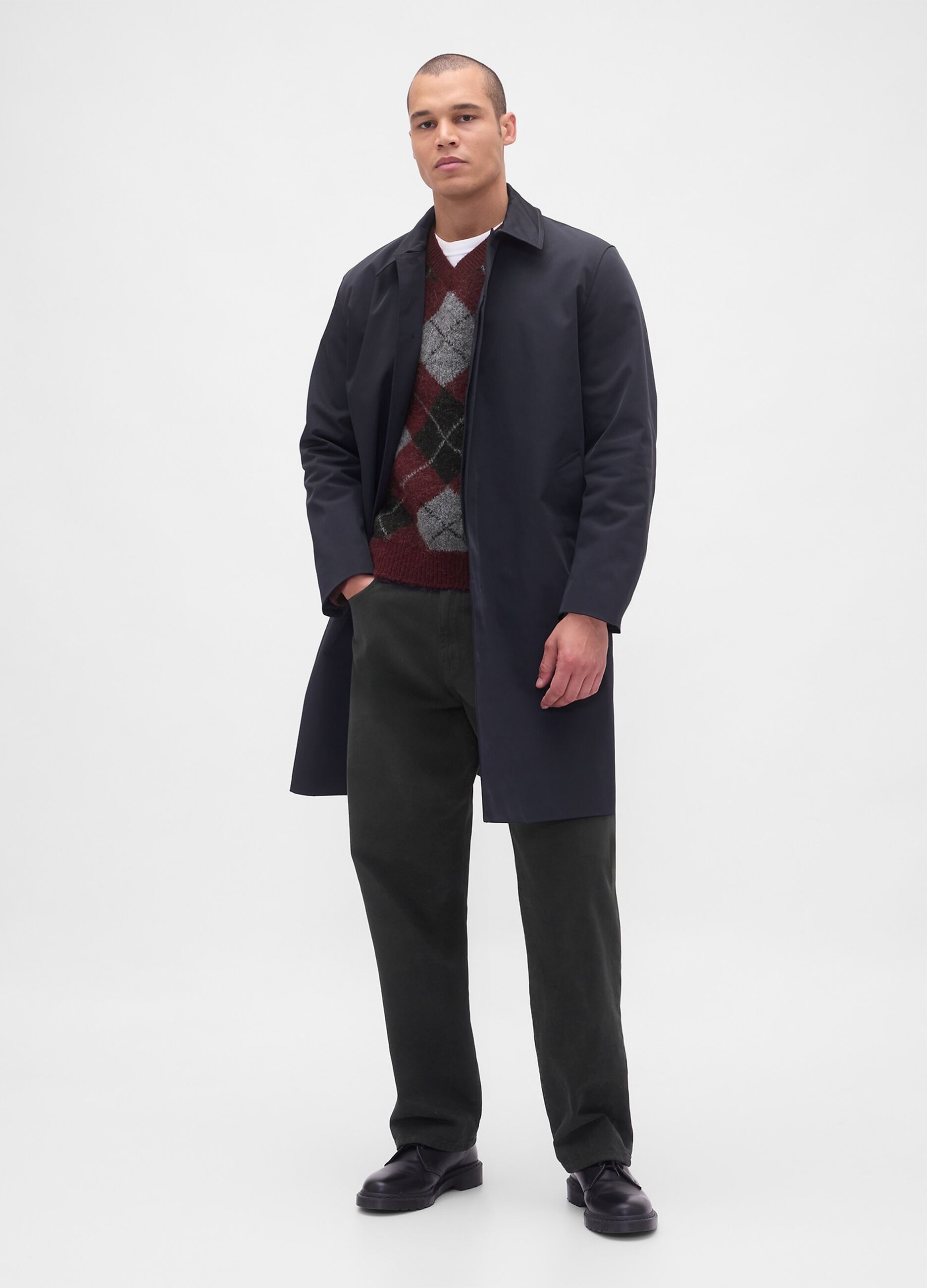 Maglione bordeaux a rombi in misto lana e alpaca