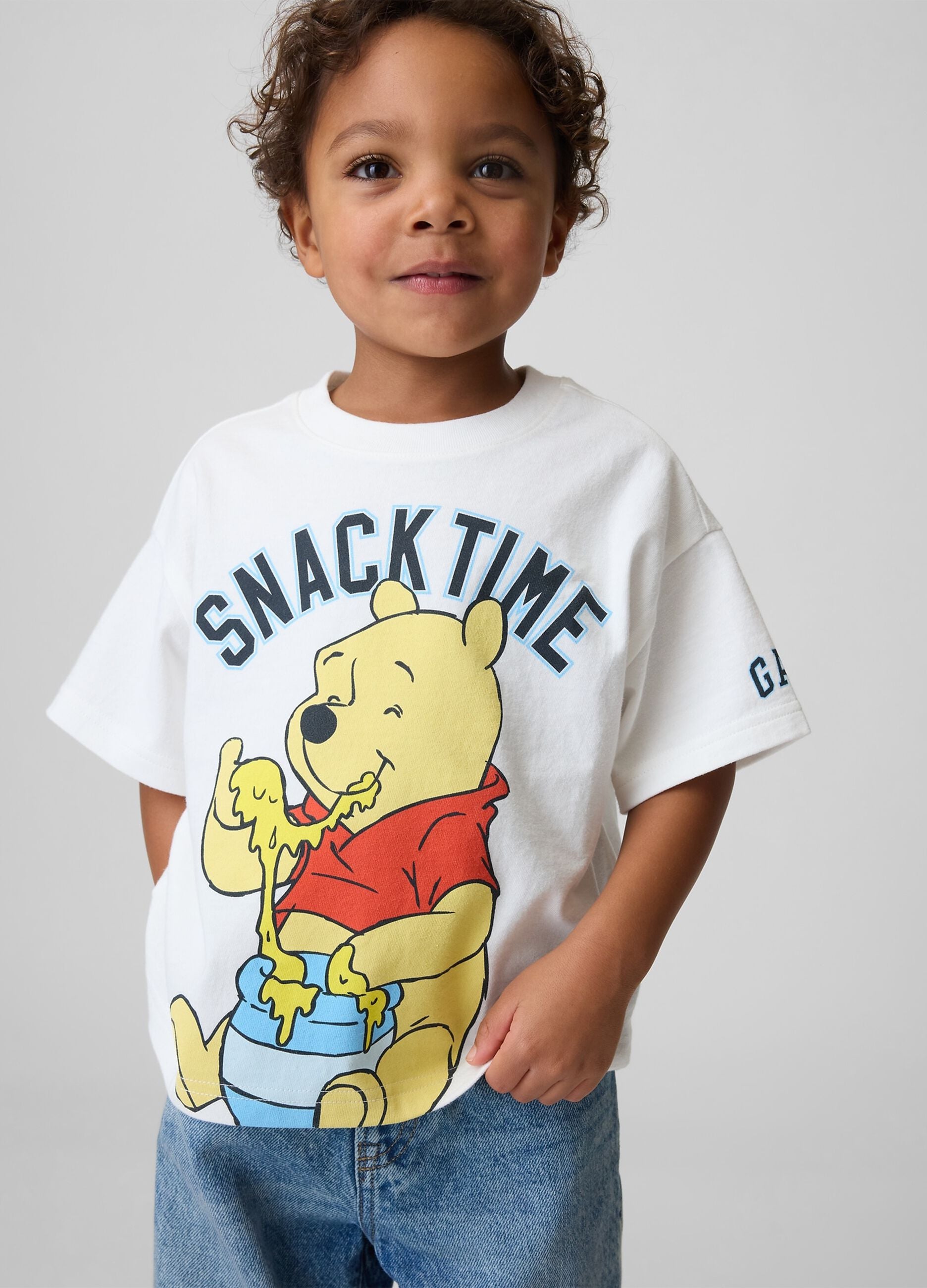 T-shirt Winnie Disney a maniche corte in puro cotone con logo GAP