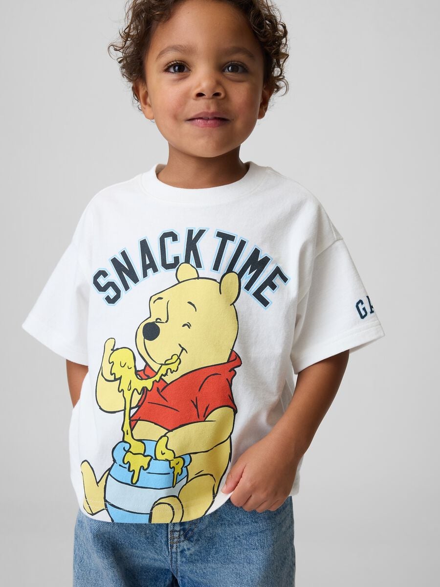 T-shirt Winnie Disney a maniche corte in puro cotone con logo GAP Bimbo_0