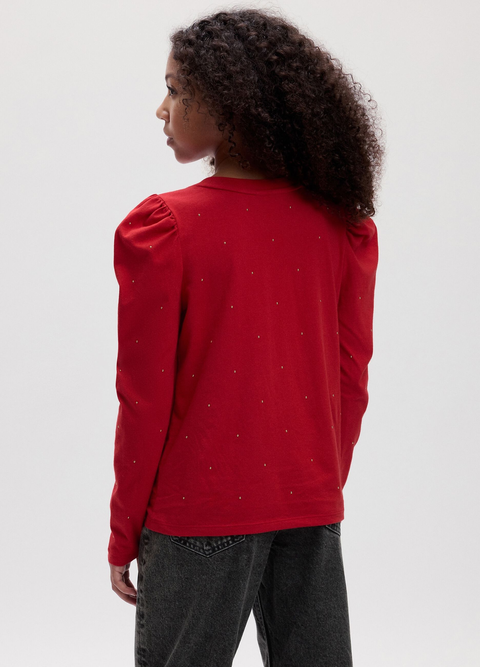 Long-sleeved T-shirt with micro studs_1