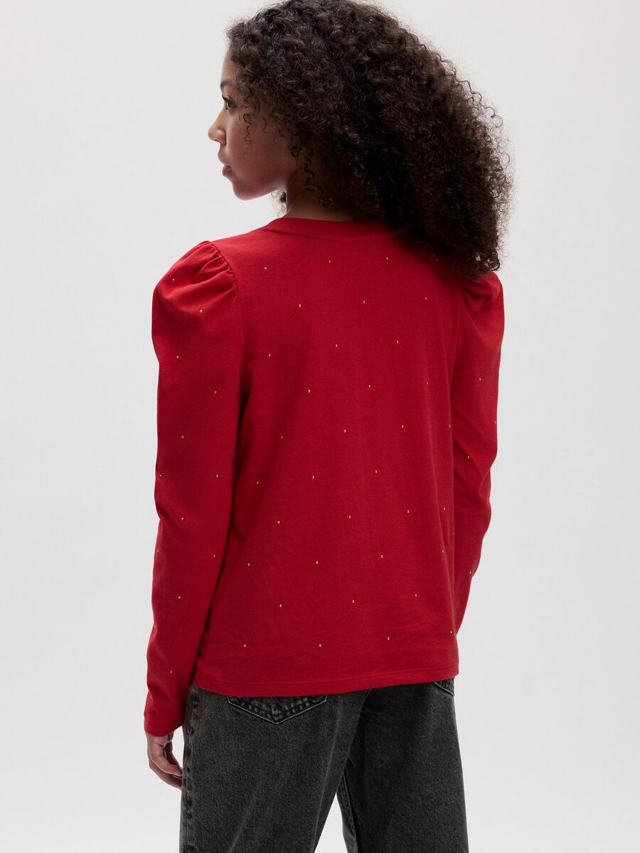 Long-sleeved T-shirt with micro studs Girl_1