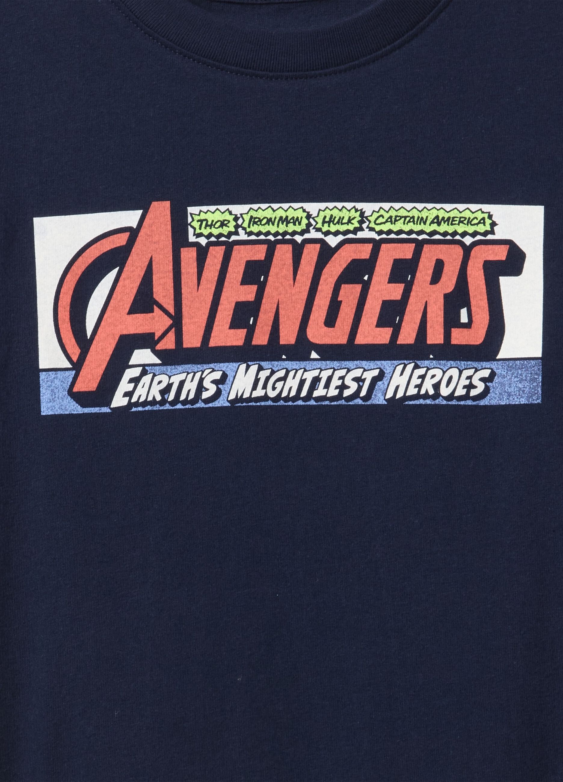 T-shirt Avengers blu con stampa grafica_1