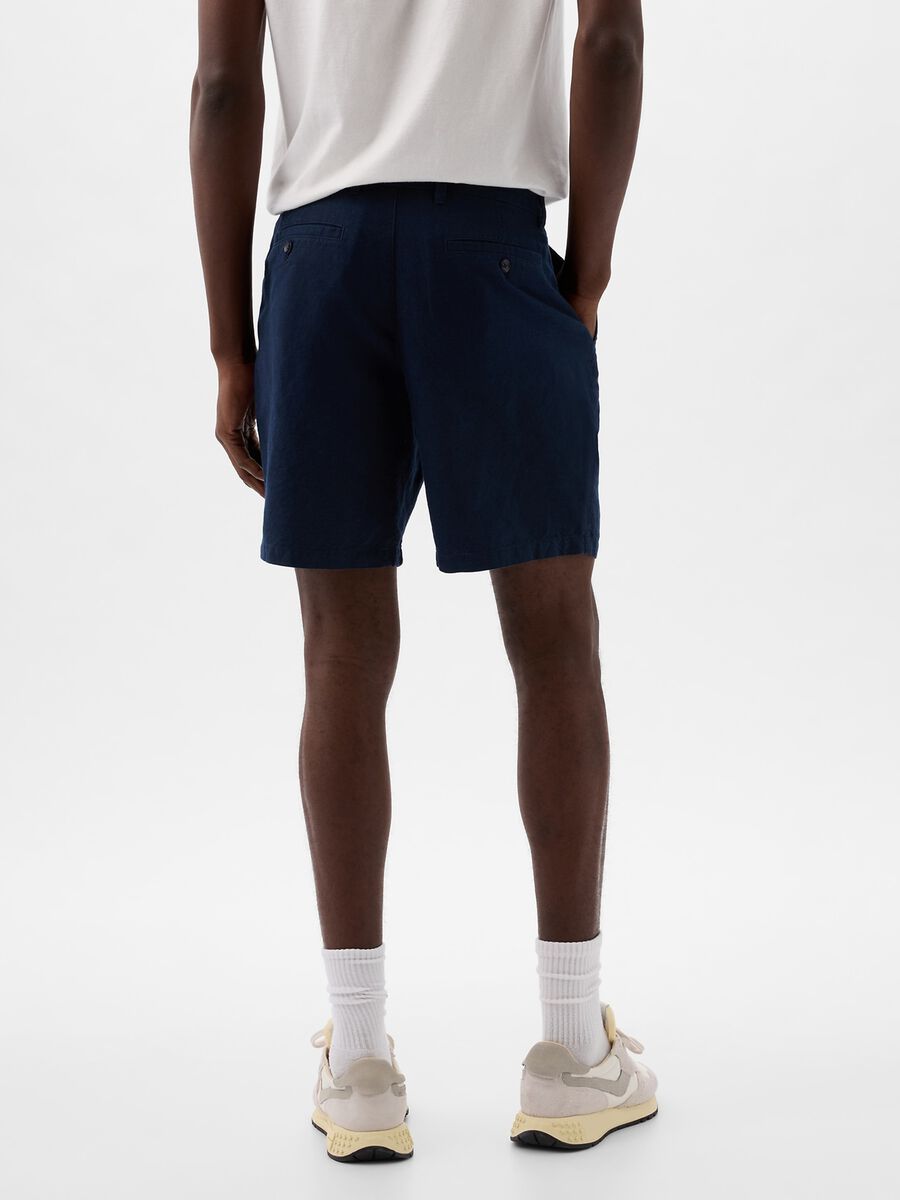 Relaxed-fit Bermuda shorts in cotton and linen Man_3