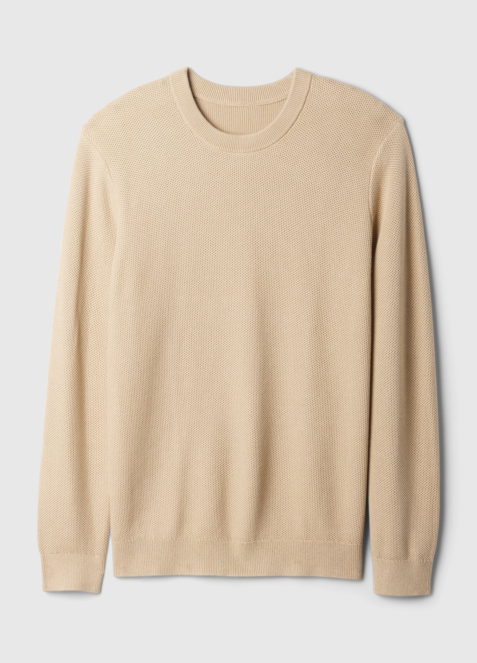 Pullover con micro trama a nido d'ape_4