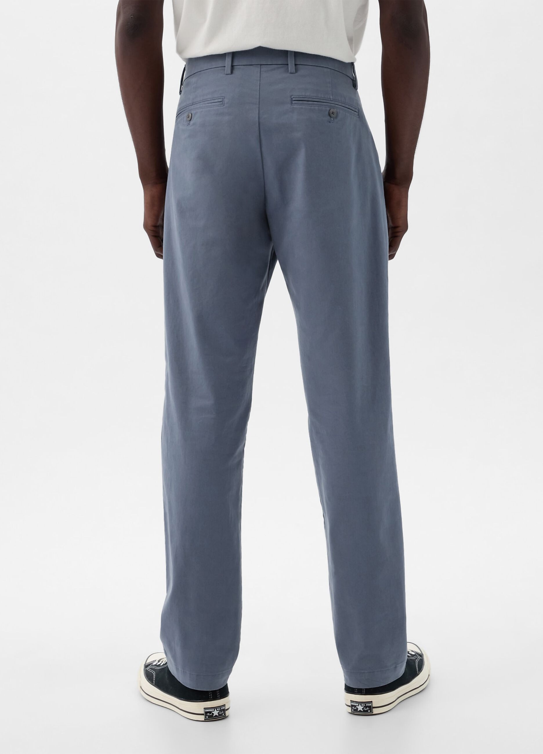 Pantalone straight fit in cotone stretch_2