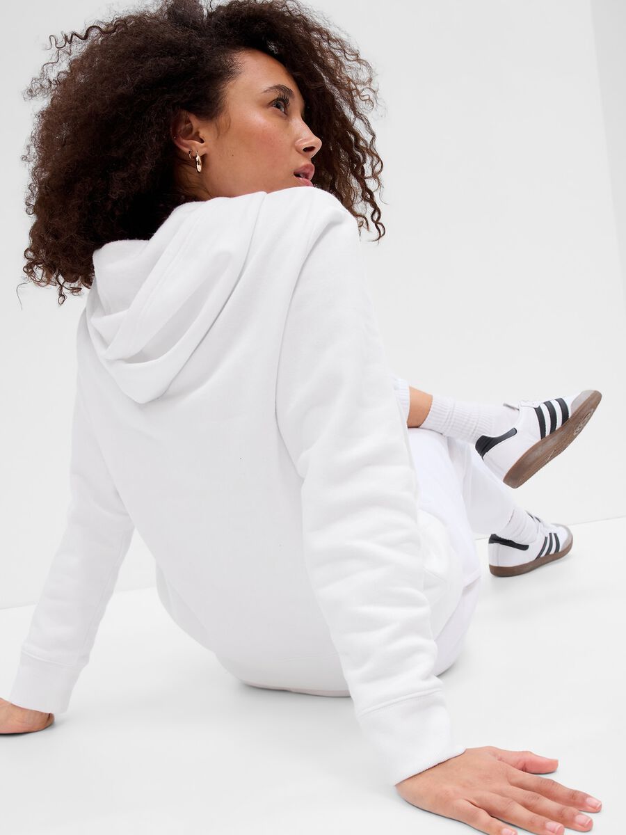 Felpa con cappuccio ricamo logo Donna_1