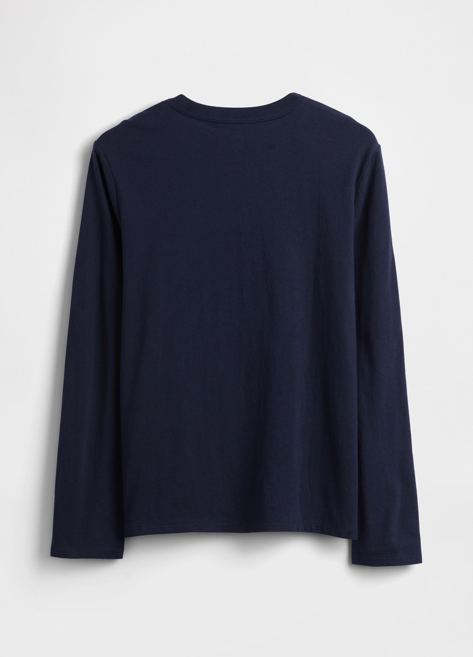 T-shirt a maniche lunghe blu in cotone con stampa dinosauro