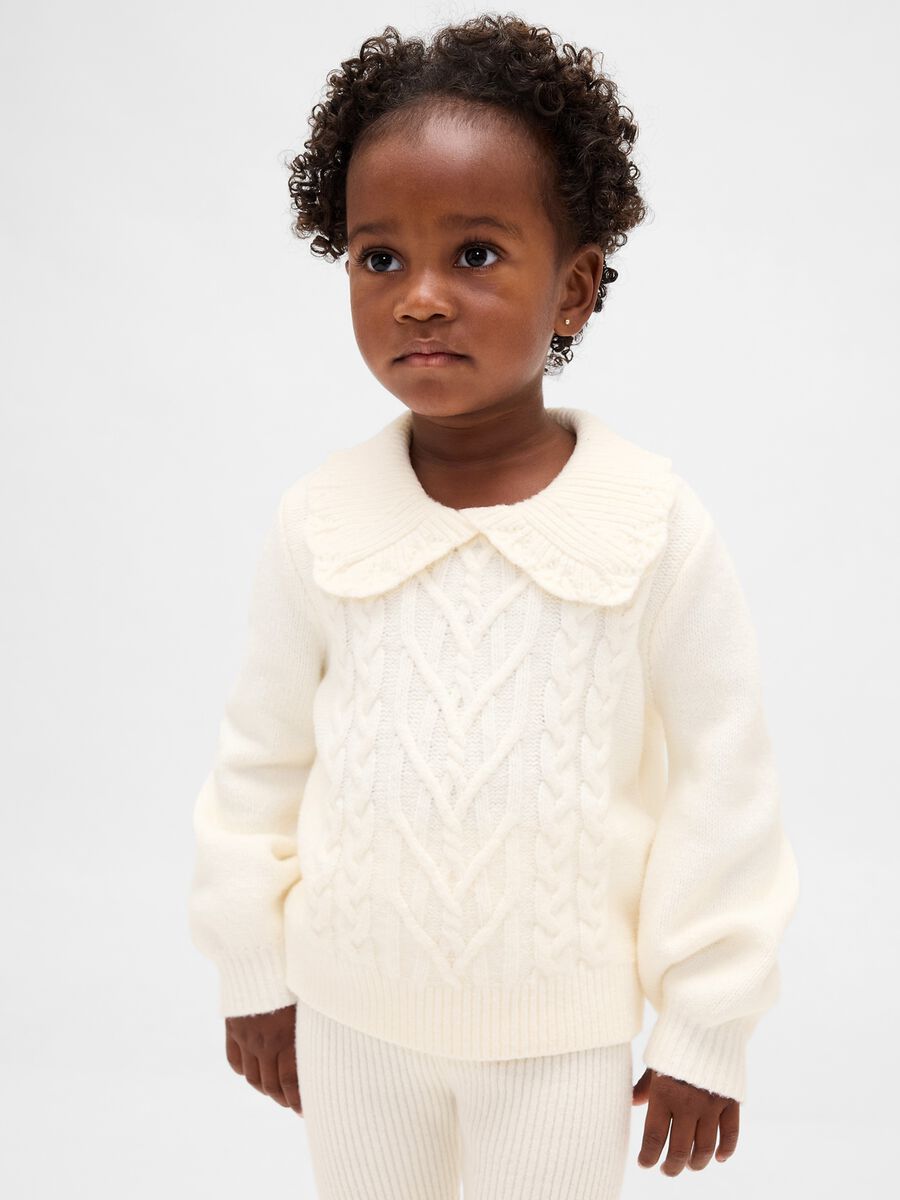 Maglione bianco per bambina in misto materiali Bimba_1