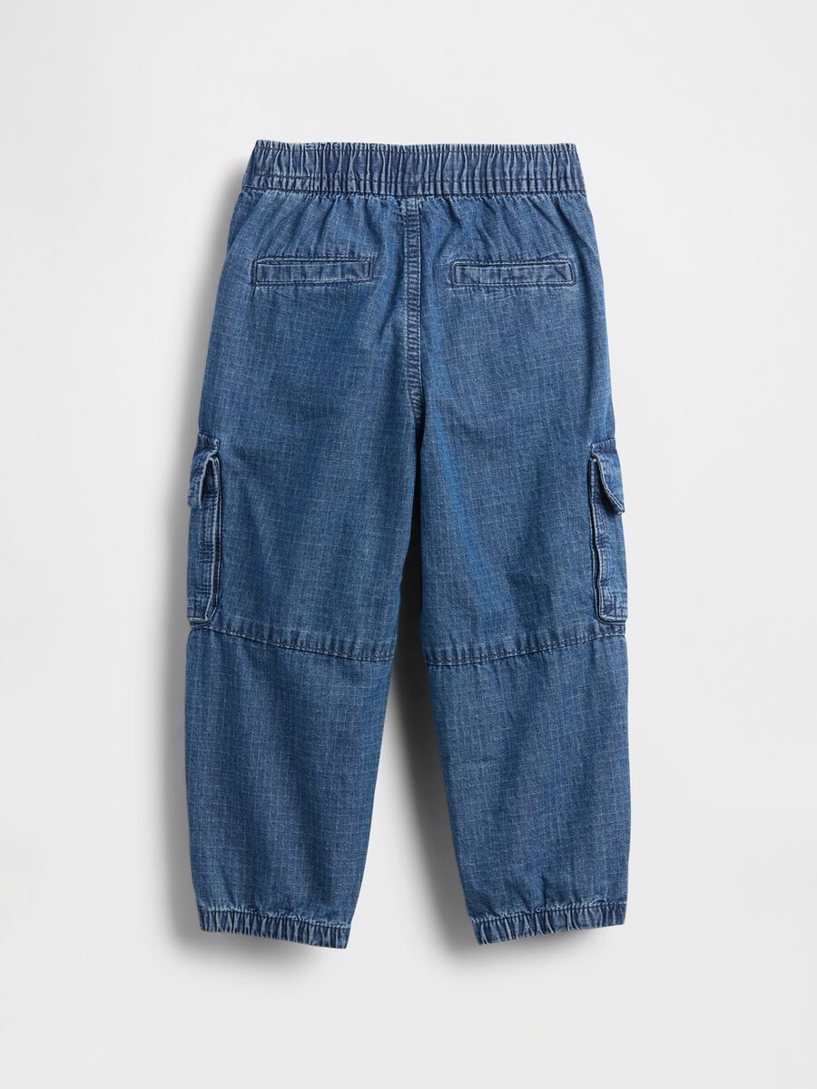 Blue cotton cargo trousers for boys Baby Boy_2