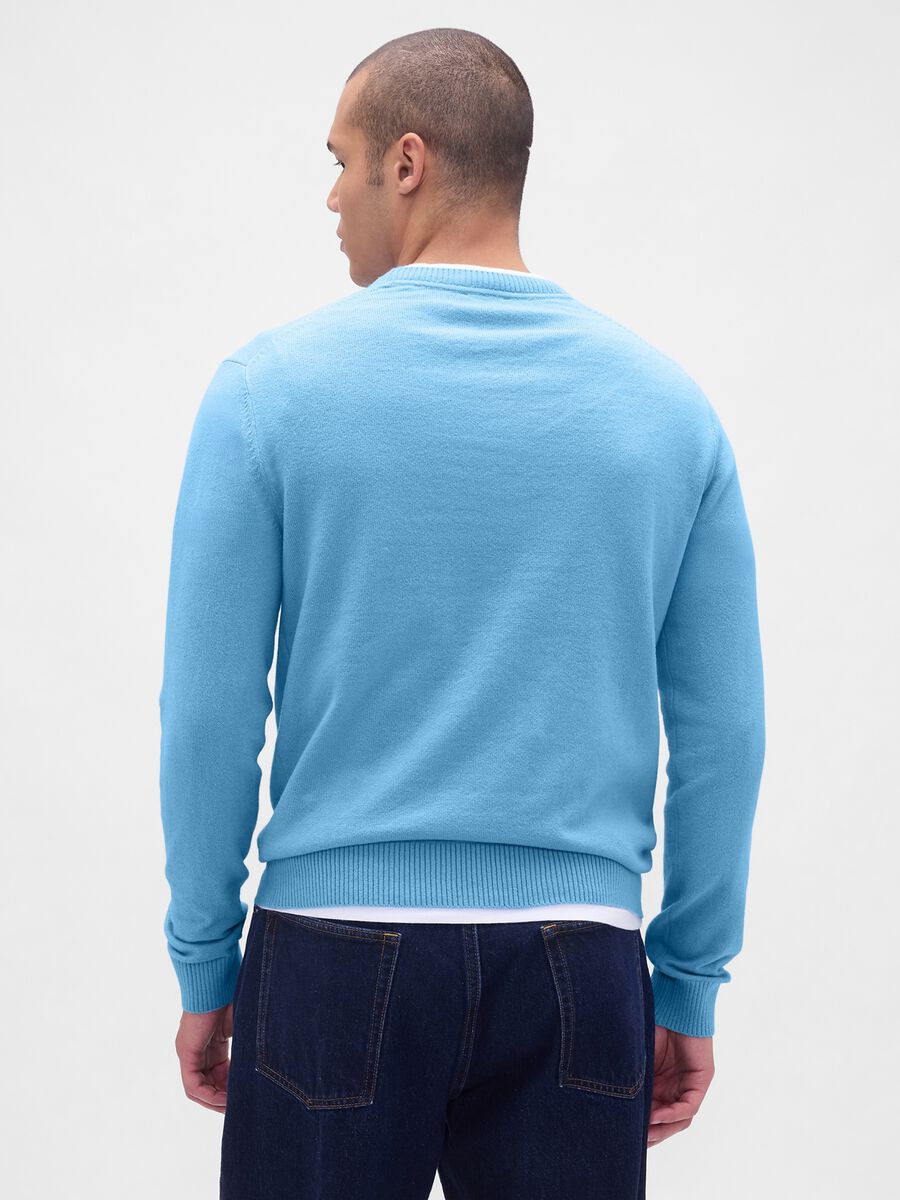Maglione azzurro in cotone misto Uomo_2