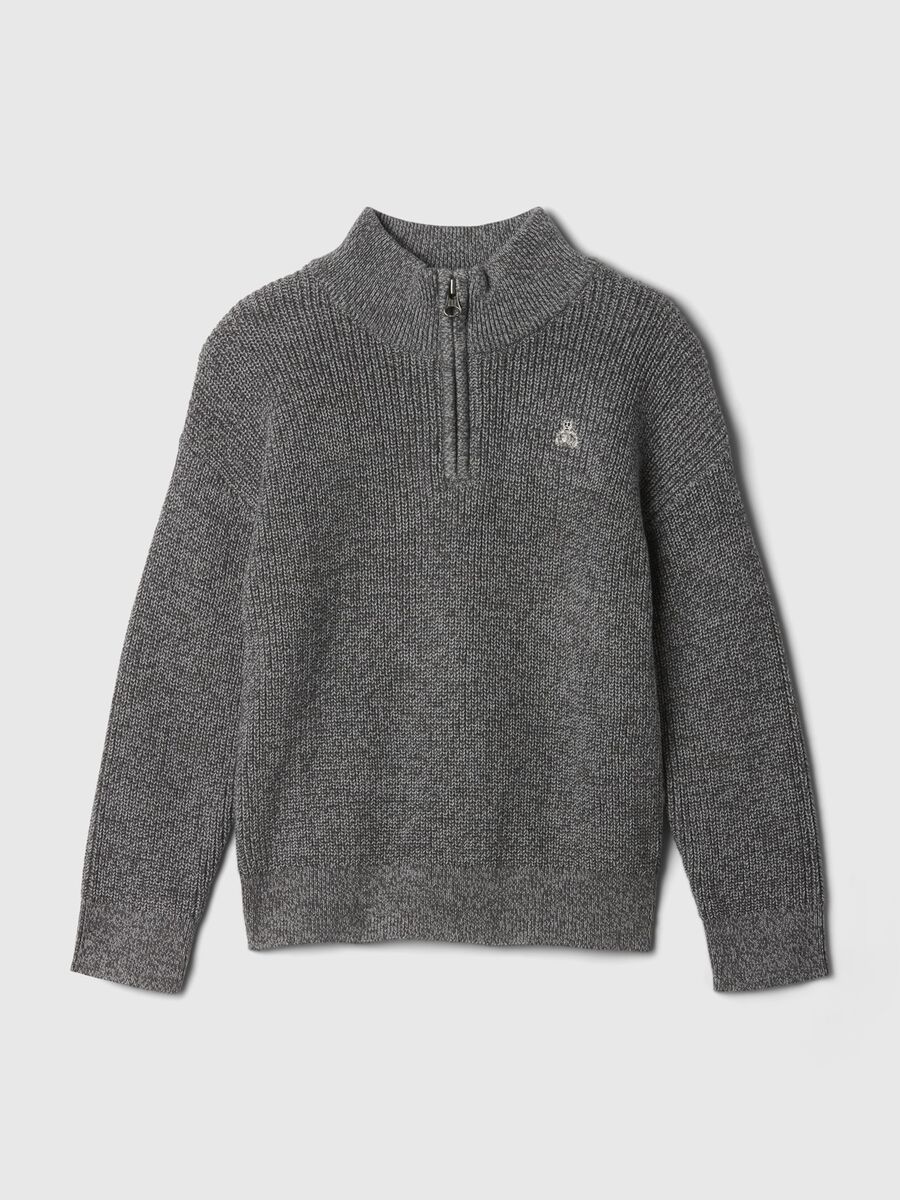 Pullover mock neck con mezza zip Bimbo_0