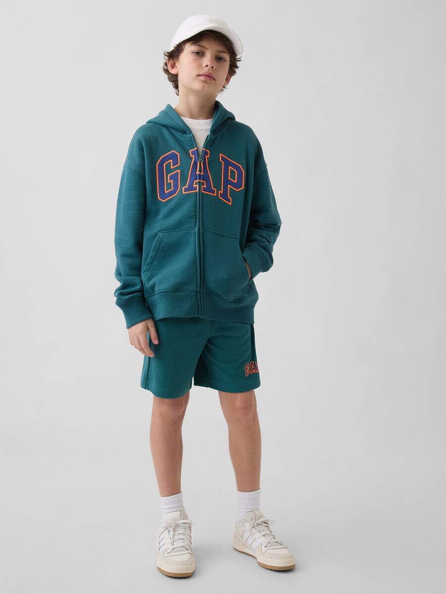 Shorts in misto cotone con logo regular fit Bambino_0