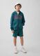Kid's regular fit green cotton blend shorts_0
