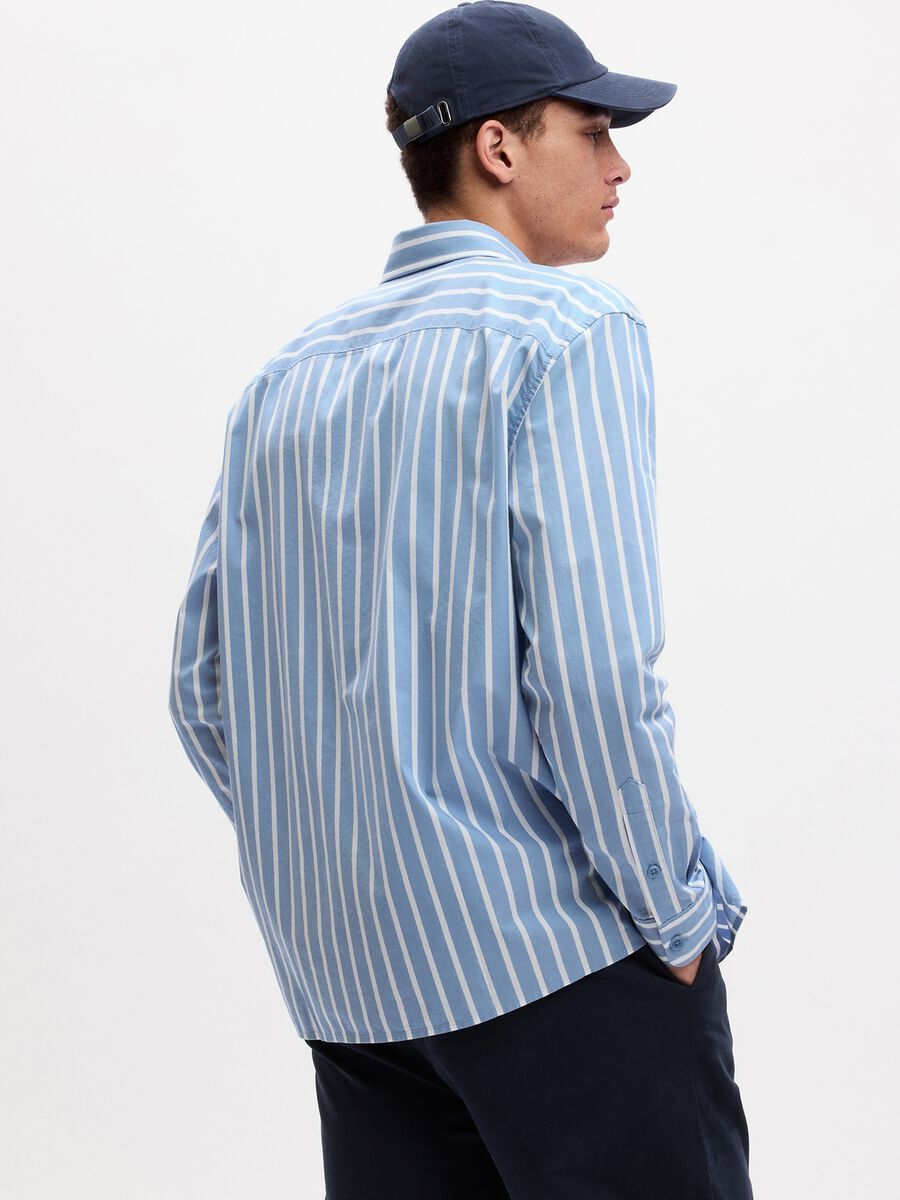Regular-fit shirt in striped twill with pocket Man_2