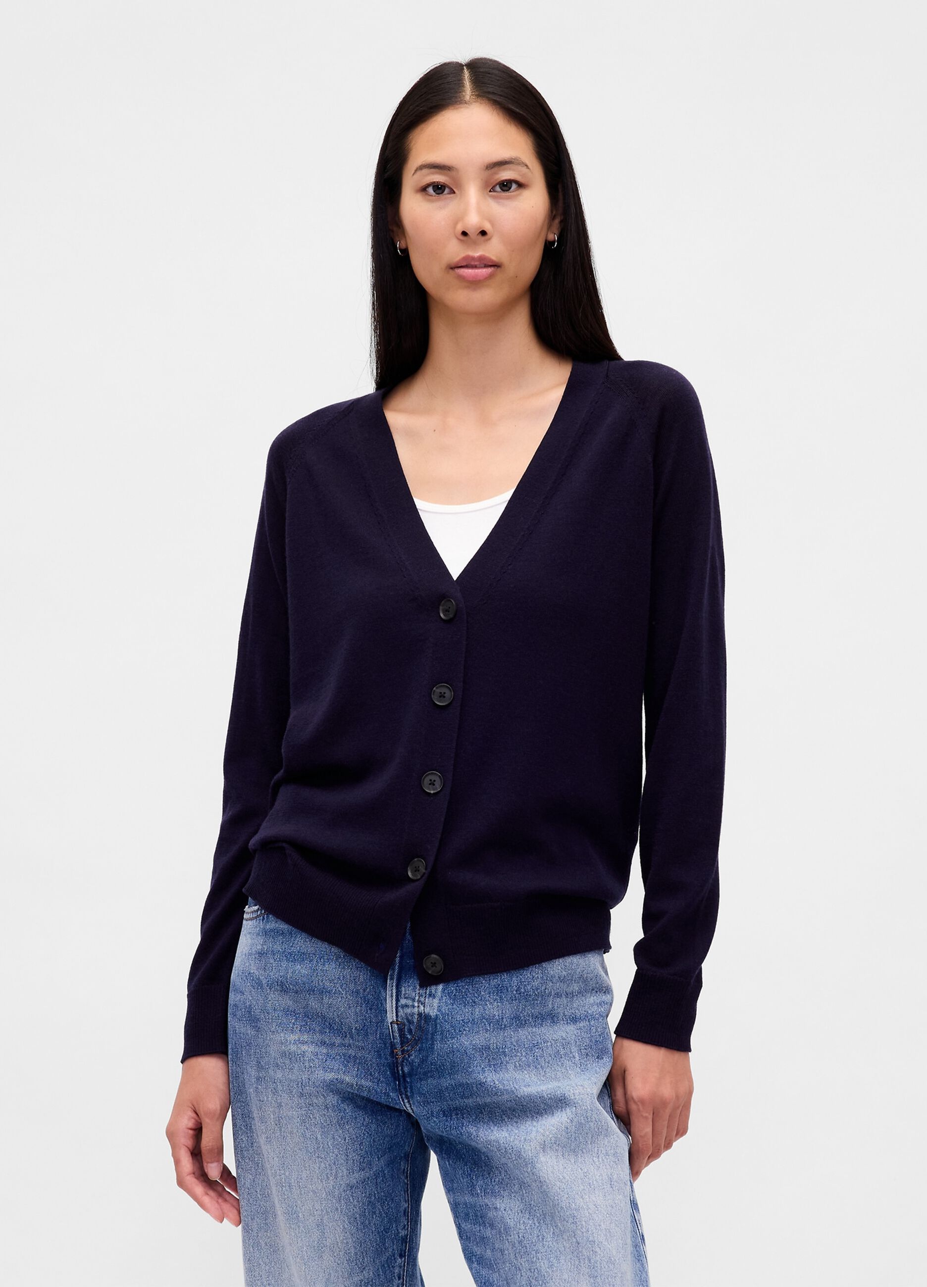Black Pure Wool Cardigan