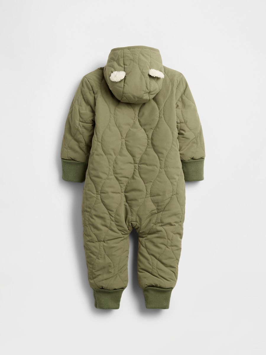 Green Quilted Baby Onesie Newborn Boy_1