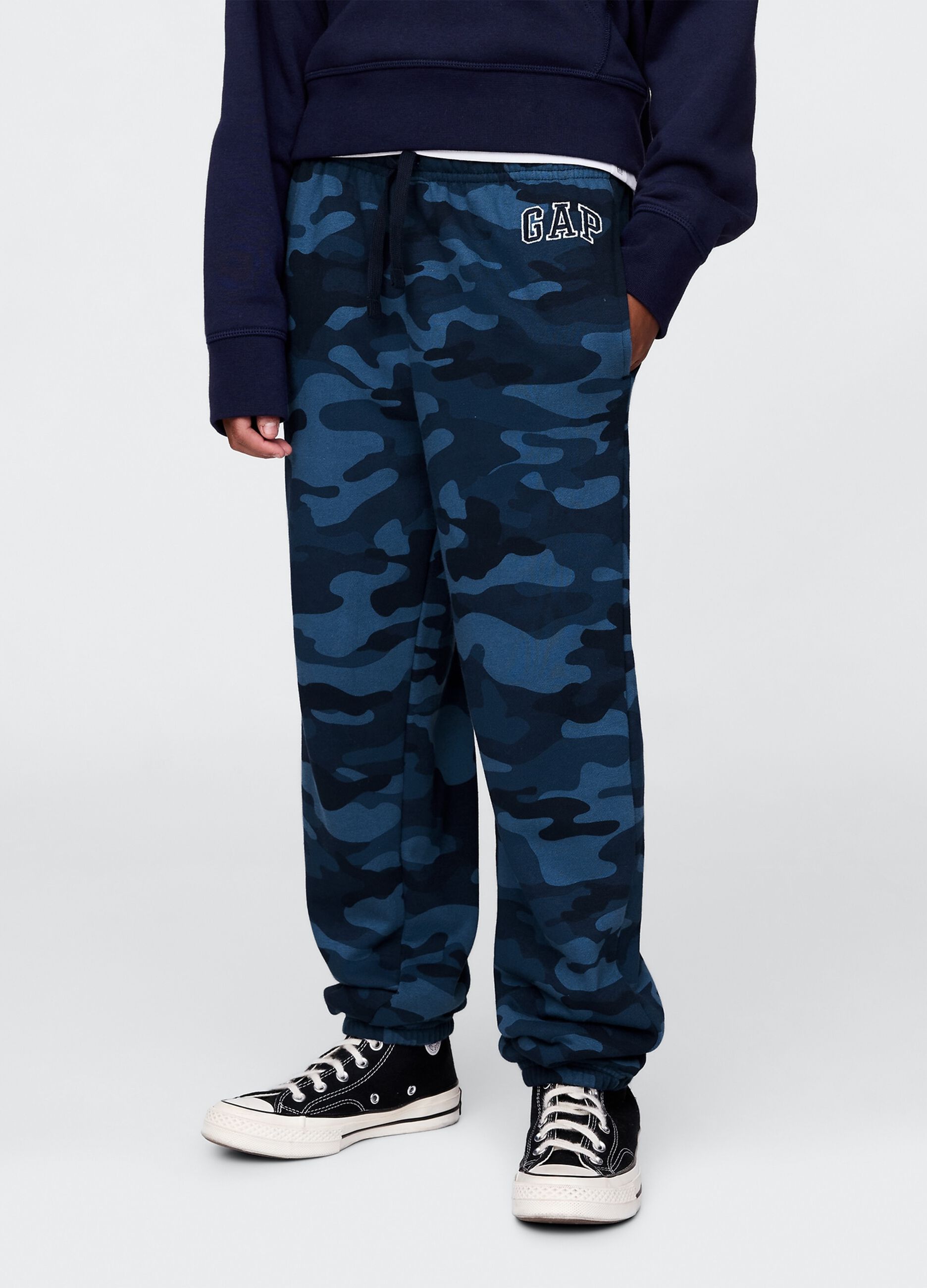 Pantaloni camouflage in misto cotone multicolor slim fit