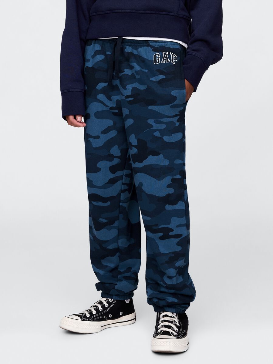 Multicolour cotton blend slim fit camouflage trousers Boy_2