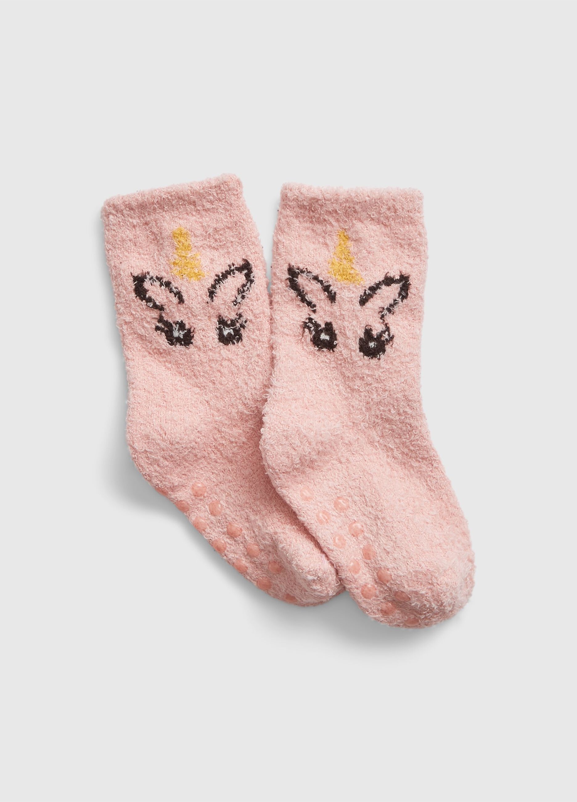 Slipper socks with unicorn design