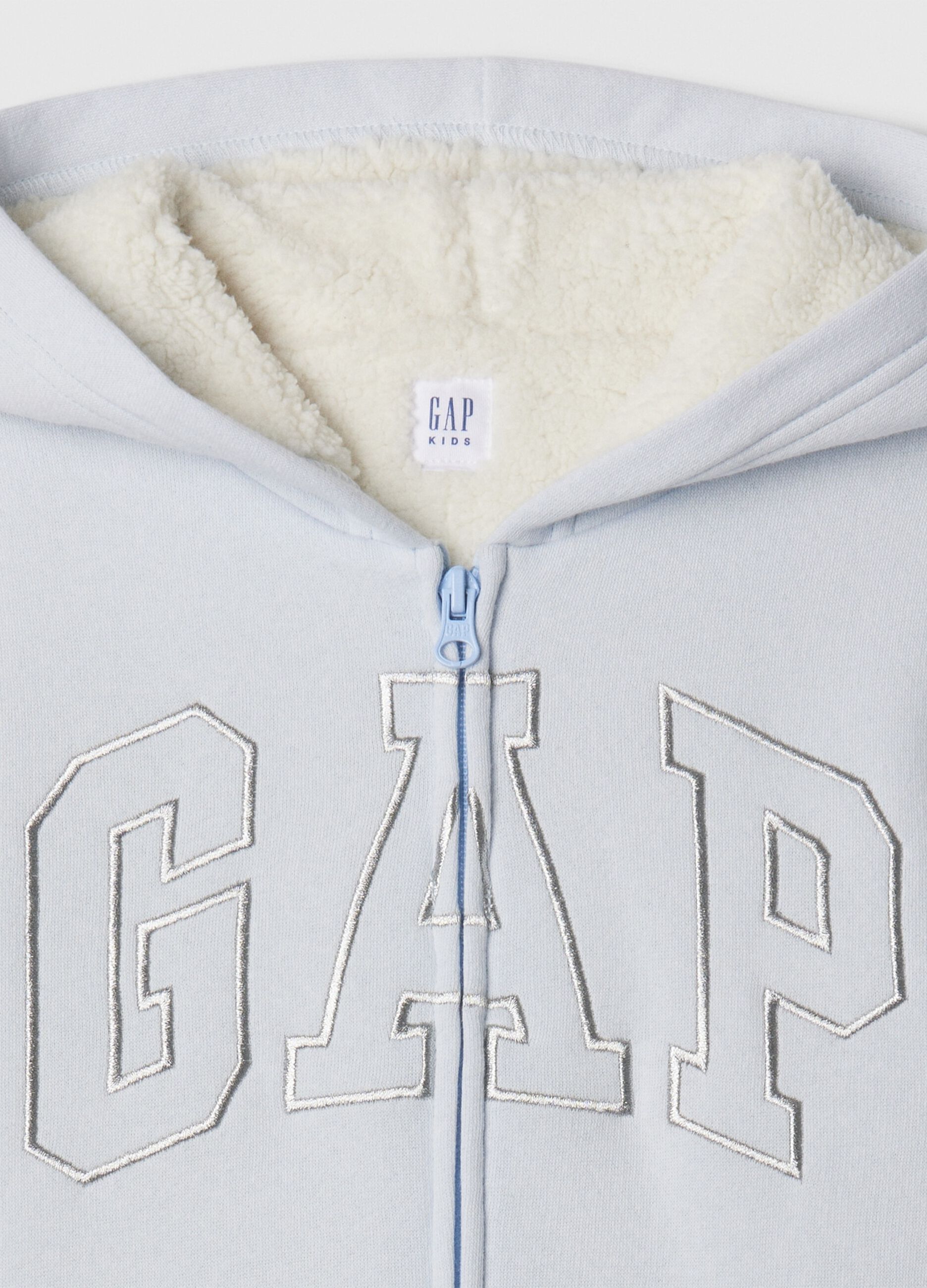 Full-zip sweatshirt and hood with sherpa lining_2