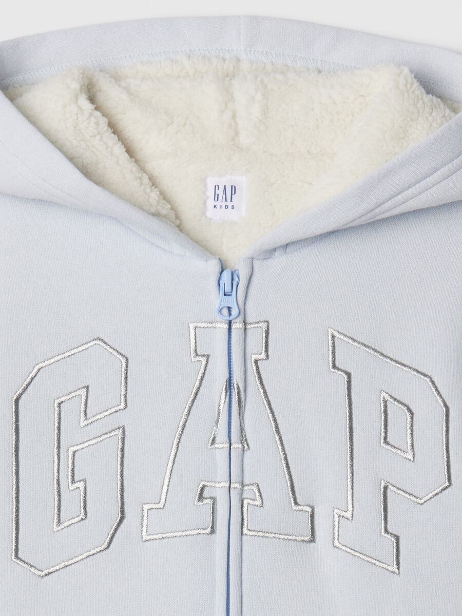 Full-zip con cappuccio interno in sherpa  Bambina_2