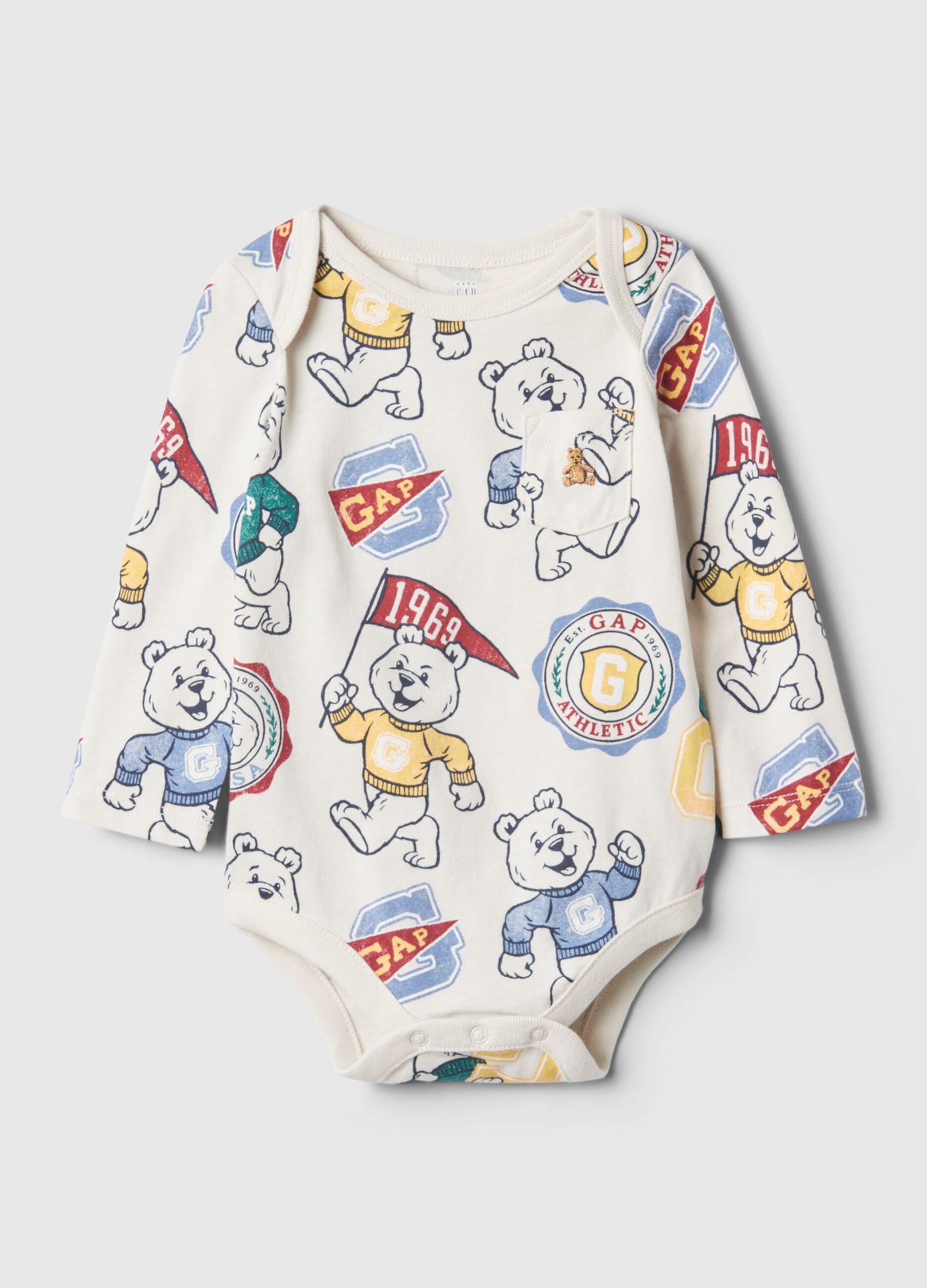Long-sleeved bodysuit in cotton