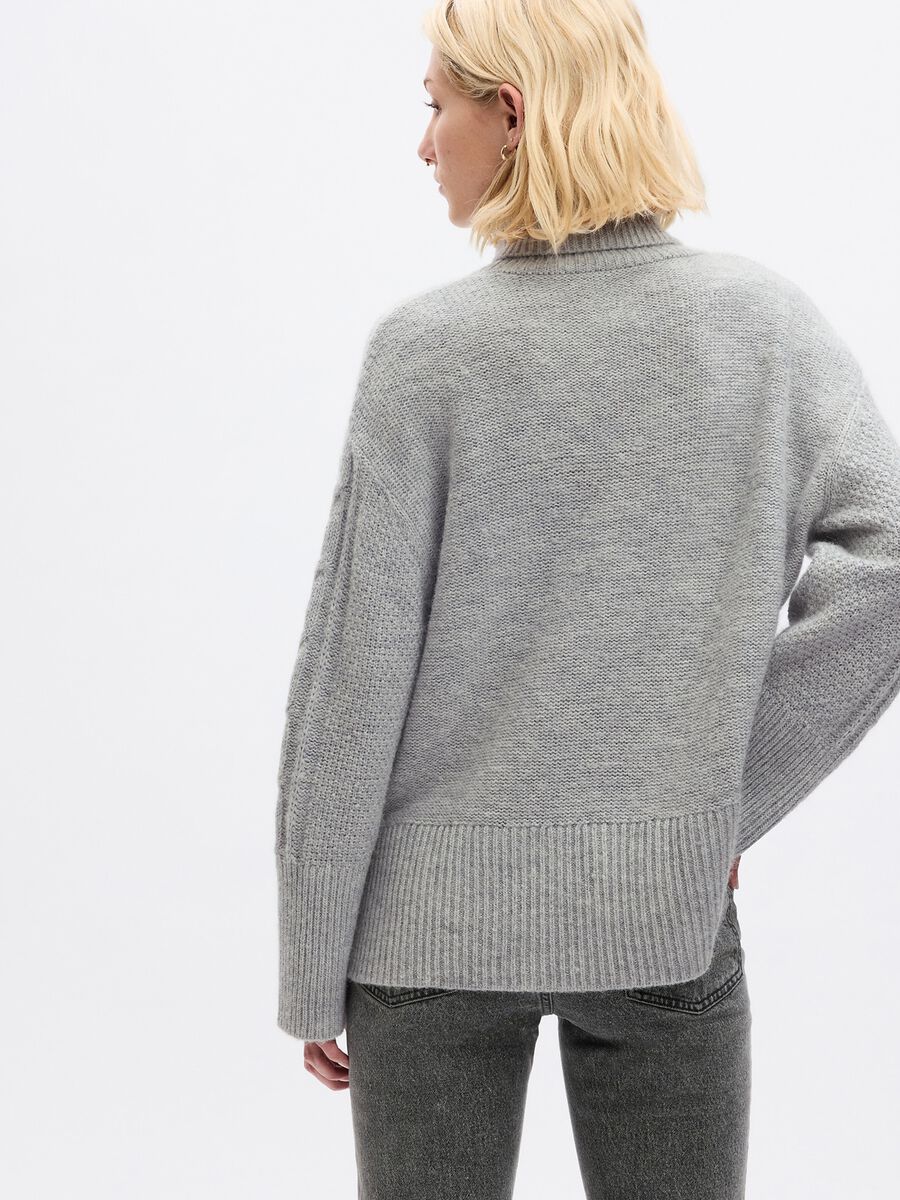 Turtle-neck pullover with slits Woman_2