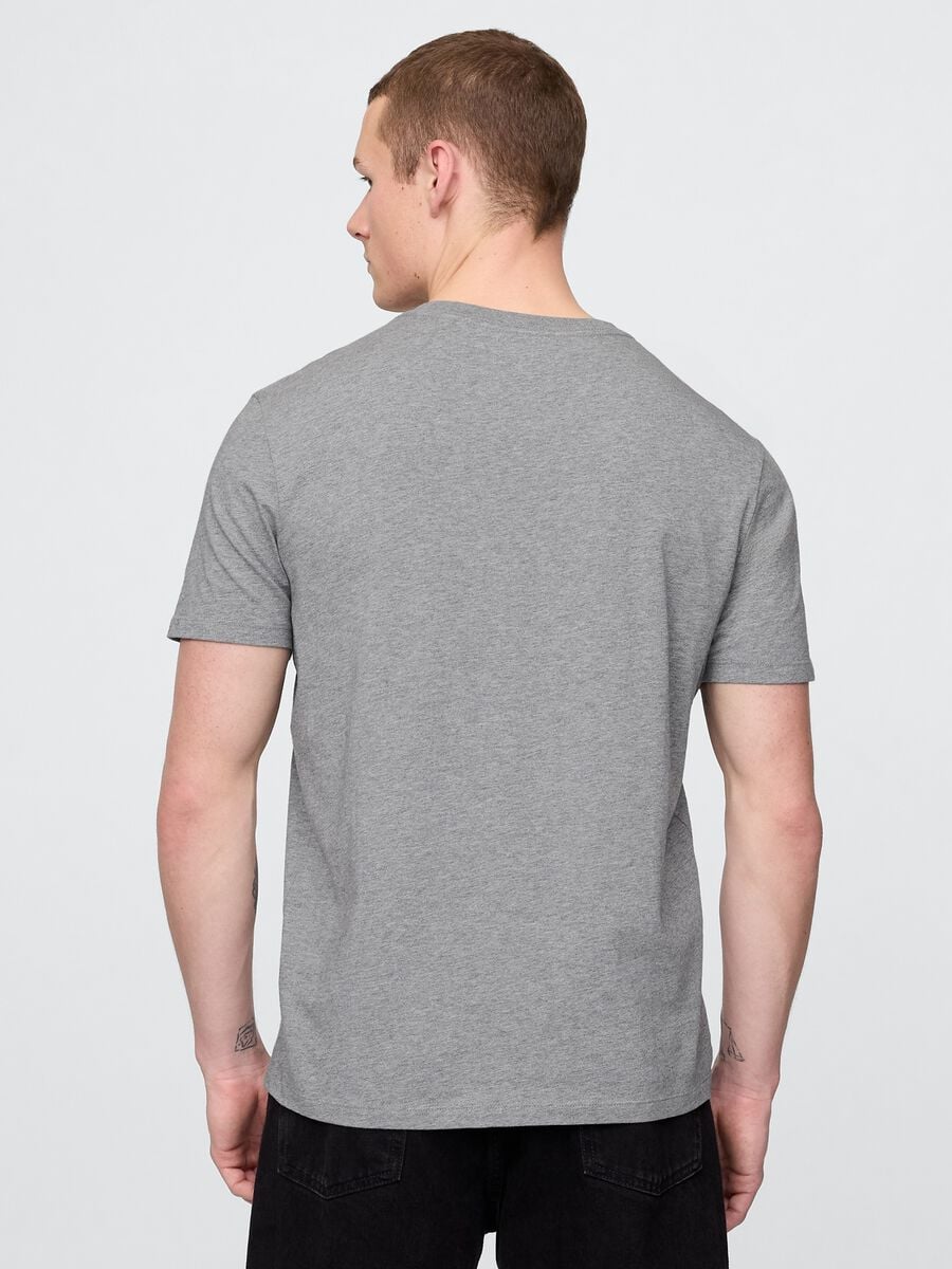 T-shirt in puro cotone con scollo a V Uomo_1