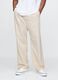 Beige wide-leg trousers in Lyocell and cotton_1