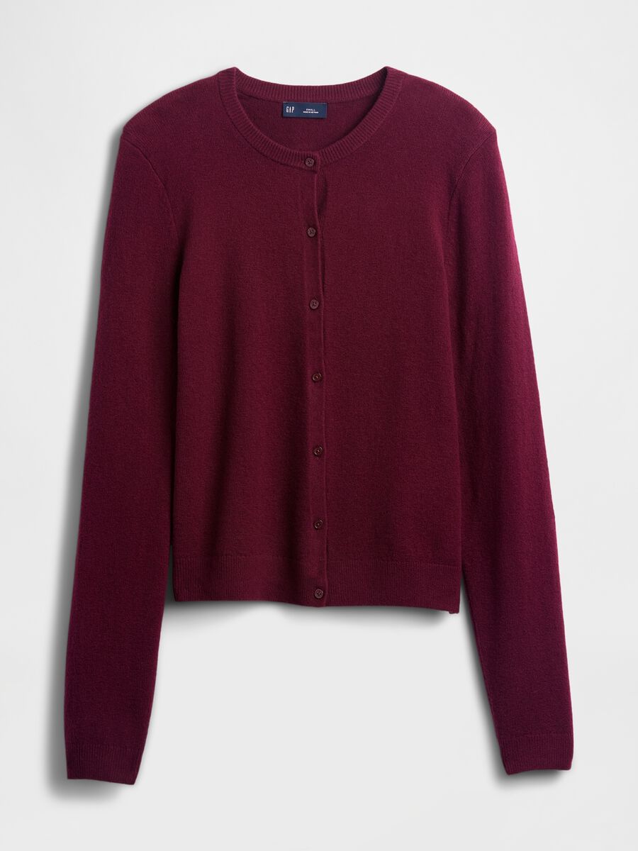 Purple Cotton Blend Cardigan Woman_3