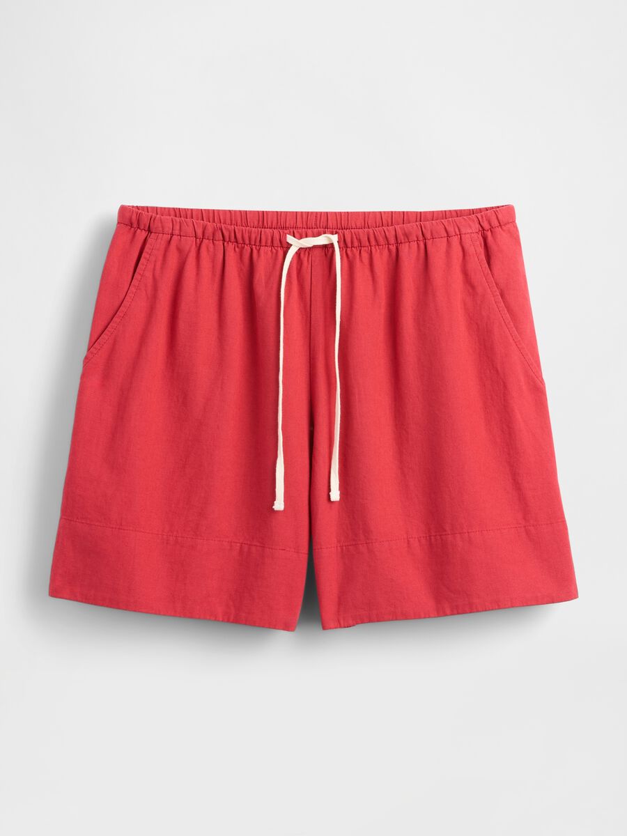Shorts in misto lino e viscosa Donna_5