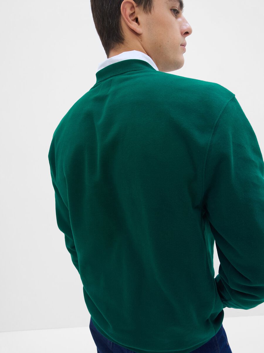 Round neck sweatshirt with bouclé logo Man_1