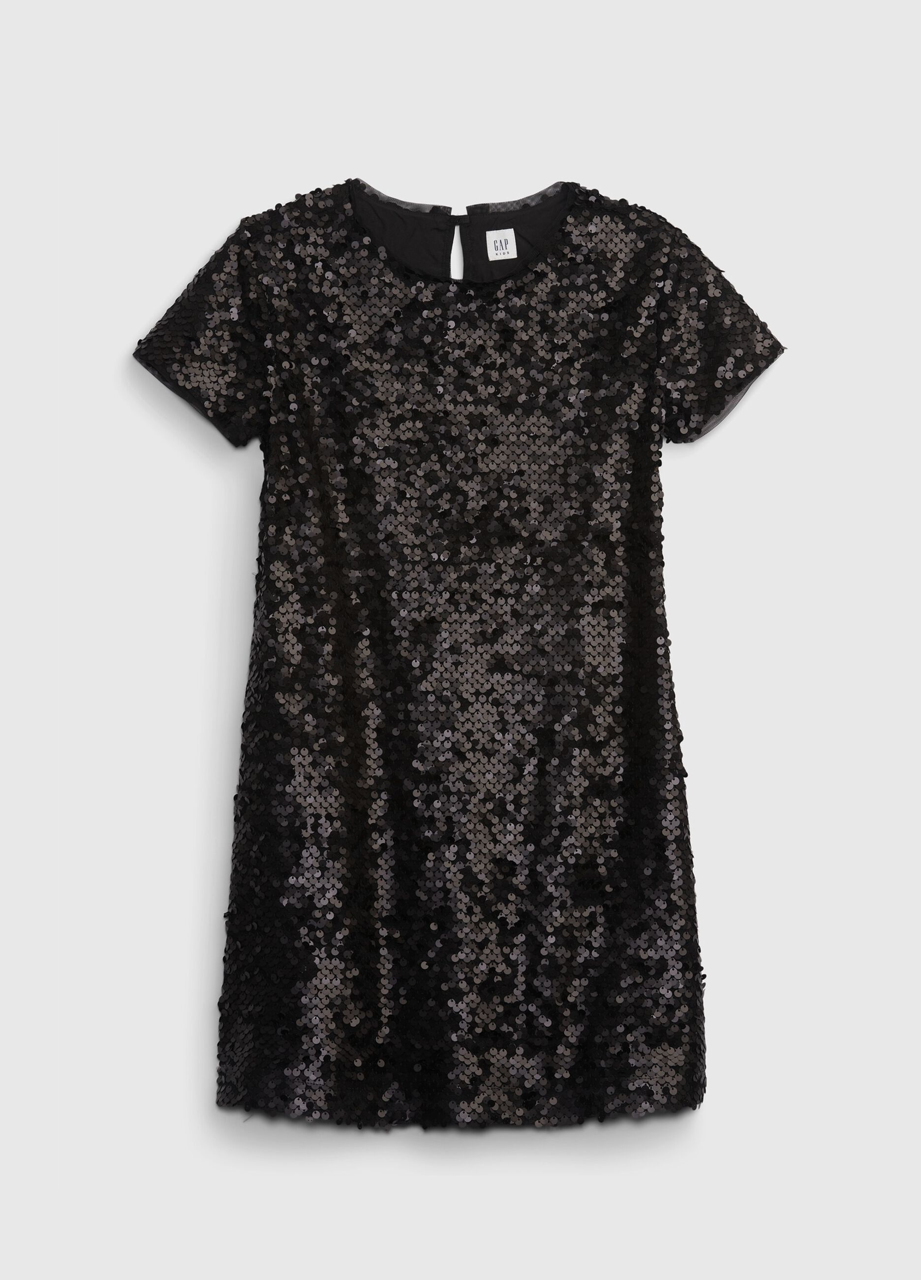 Short-sleeved dress with sequins