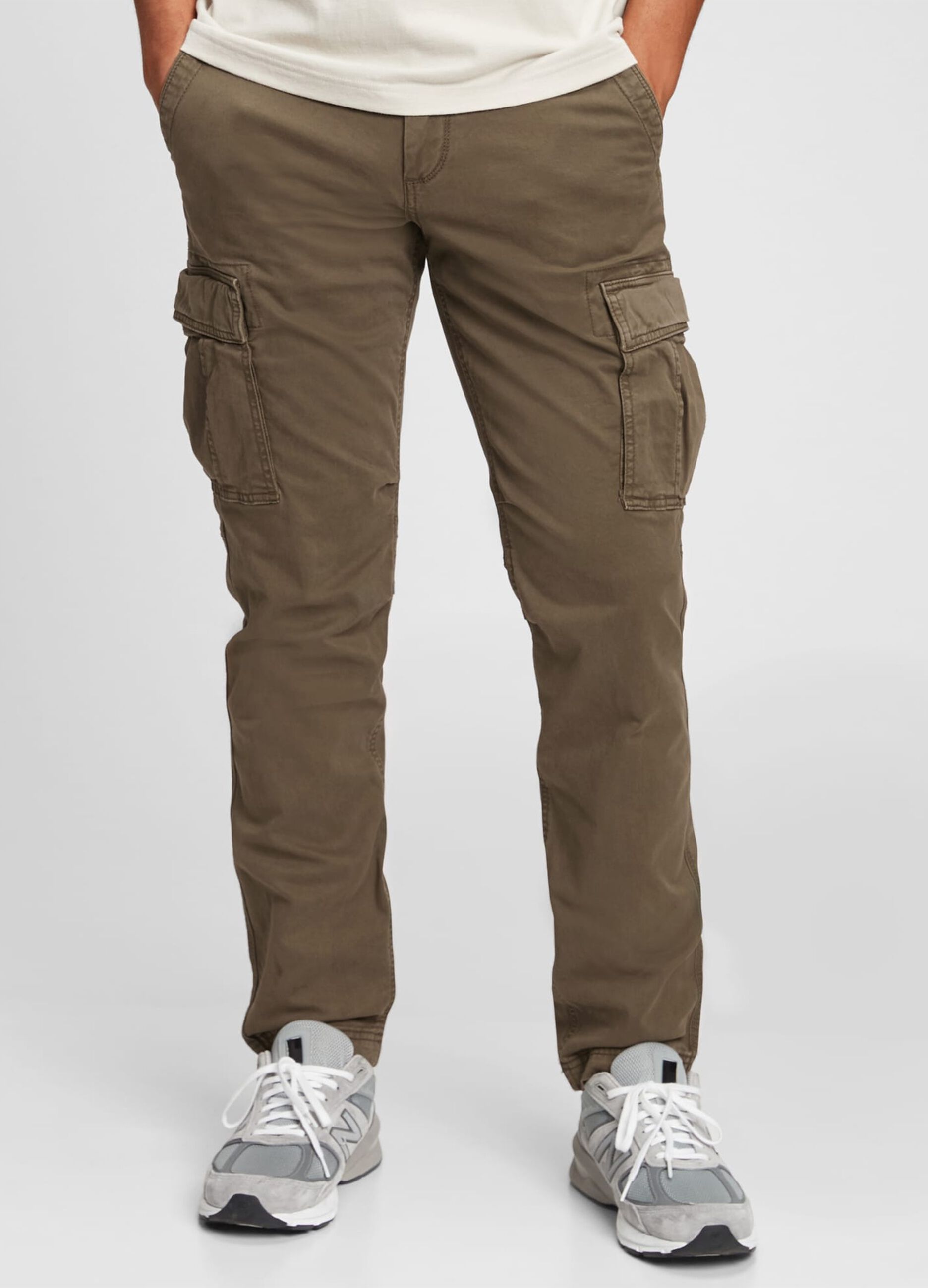 Stretch cotton cargo trousers