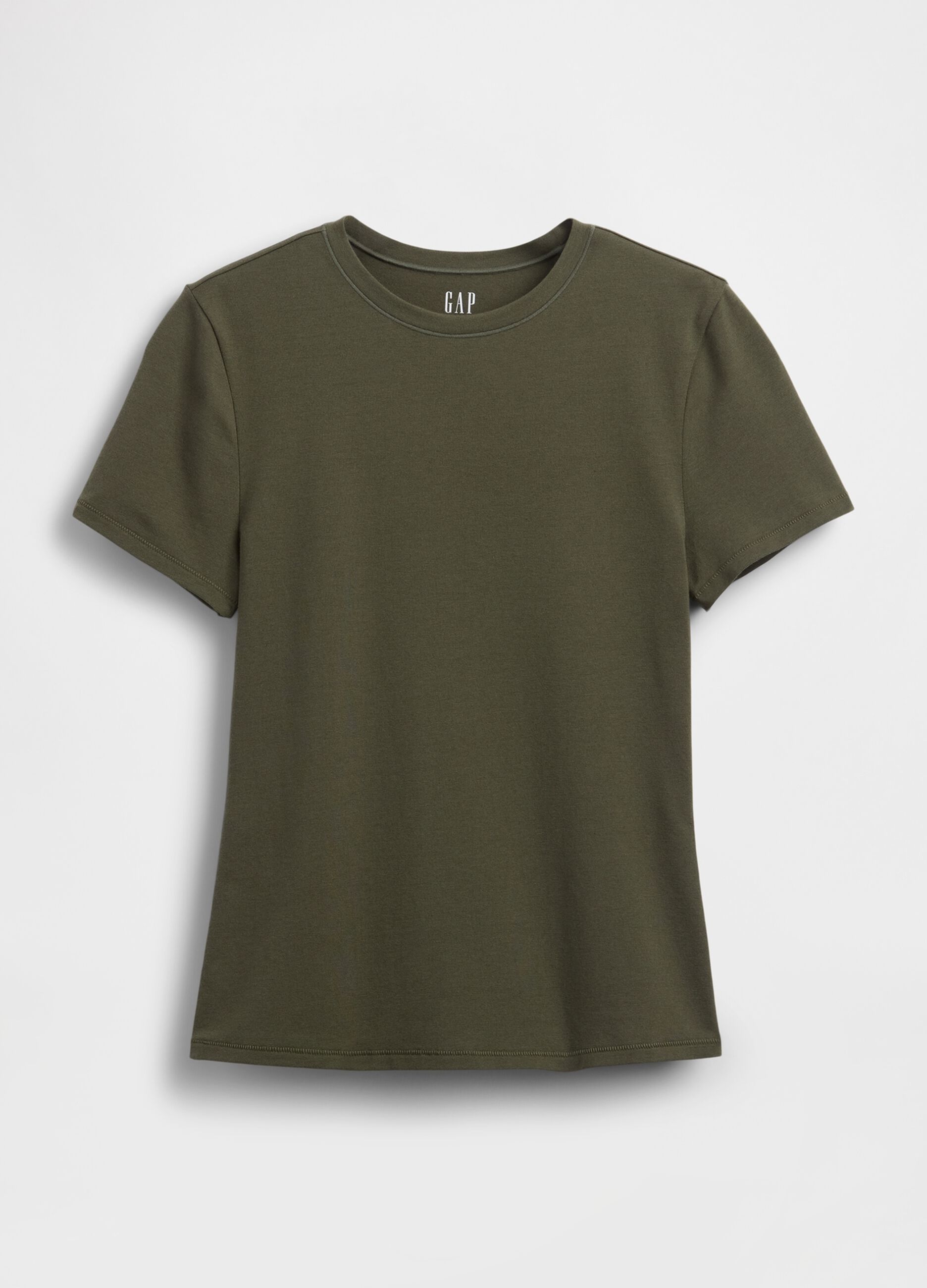 T-shirt verde elasticizzata a maniche corte_3