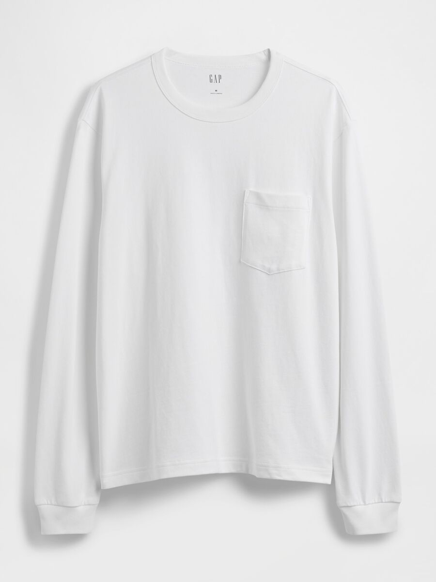 White Cotton Long Sleeve Top Man_4